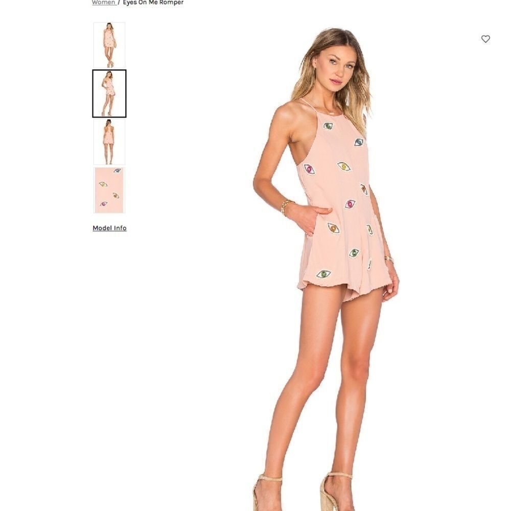 Revolve NBD Eyes on Me Romper Size XS Peach Nude NWT